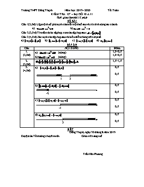 Bài kiểm tra 15 phút môn Đại số Lớp 10 - Năm học 2018-2019 - Trường THPT Đông Thạnh (Có đáp án)