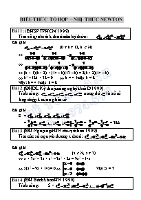 Bài tập Đại số và Giải tích Lớp 11: Biểu thức tổ hợp – Nhị thức Newton - Vũ Tuấn Anh