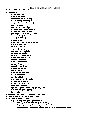 Bài tập trọng tâm Tiếng Anh Lớp 12 - Unit 6: Global warming