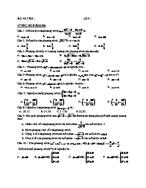 Bộ đề kiểm tra 1 tiết môn Đại số Khối 10