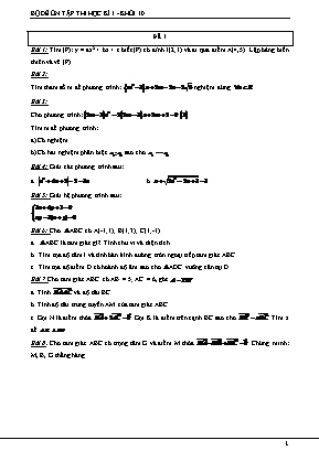 Bộ đề ôn tập thi học kỳ I môn Toán Khối 10