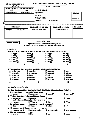 Bộ đề thi tuyển sinh vào Lớp 10 THPT môn Tiếng Anh (Có đáp án)