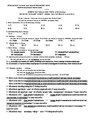 Đáp án đề thi tuyển sinh Lớp 10 THPT môn Tiếng Anh - Năm học 2019-2020 - Sở giáo dục và đào tạo thành phố Hồ Chí Minh