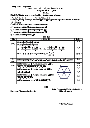 Đề khảo sát chất lượng đầu năm môn Toán Khối 10 - Năm học 2018-2019 - Trường THPT Đông Thạnh (Có đáp án)