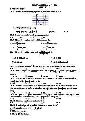 Đề khảo sát chất lượng lần 2 môn Toán Lớp 11 - Năm học 2019-2020 (Có đáp án)
