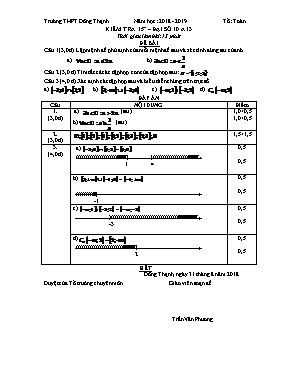 Đề kiểm tra 15 phút môn Đại số Lớp 10 - Năm học 2018-2019 - Trần Văn Phương (Có đáp án)