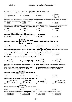 Đề kiểm tra chất lượng môn Toán Lớp 11 - Đề số 3