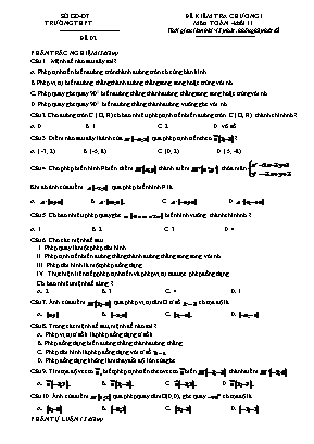 Đề kiểm tra Chương I môn Toán Lớp 11 - Đề 02