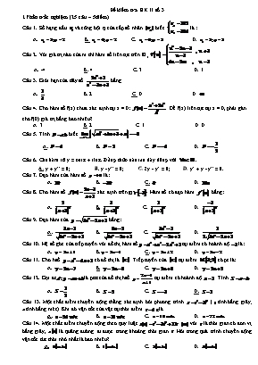 Đề kiểm tra học kì II môn Toán Lớp 11 - Đề số 3
