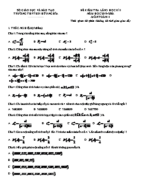 Đề kiểm tra lần 3 học kì I môn Toán Lớp 11 - Năm học 2019-2020 - Trường THPT Bùi Hữu Nghĩa