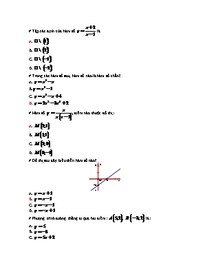 Đề kiểm tra một tiết môn Đại số Khối 10