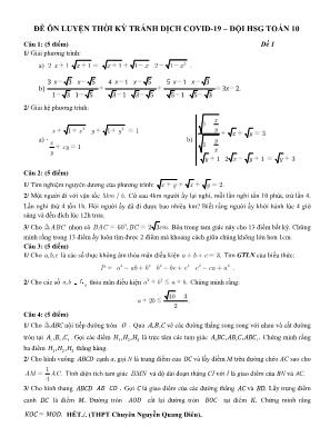 Đề ôn luyện học sinh giỏi môn Toán Lớp 10 trong thời gian tránh dịch Covid-19 – Đề số 1