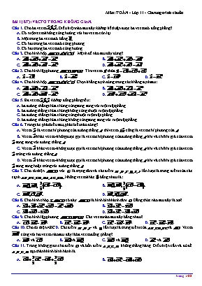 Đề ôn tập môn Hình học Lớp 11 - Chương trình chuẩn