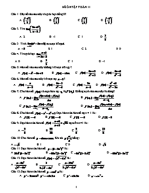 Đề ôn tập môn Toán Khối 11