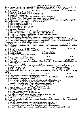 Đề ôn thi cuối năm môn Tống hợp Lớp 9 (Có đáp án)