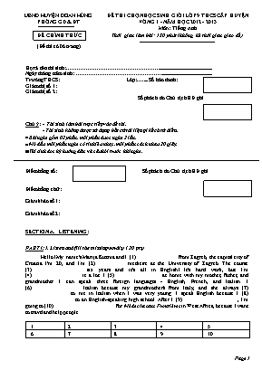 Đề thi chọn học sinh giỏi cấp huyện môn Tiếng Anh Lớp 9 - Vòng 1 - Năm học 2012-2013 - Phòng giáo dục và đào tạo Đoan Hùng