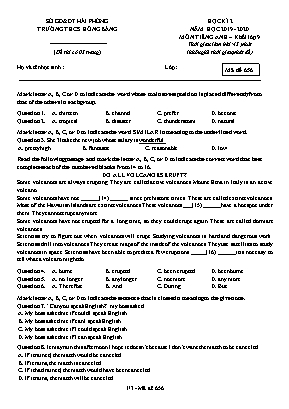 Đề thi học kỳ II môn Tiếng Anh Lớp 9 - Mã đề 656 - Năm học 2019-2020 - Trường THCS Hồng Bàng