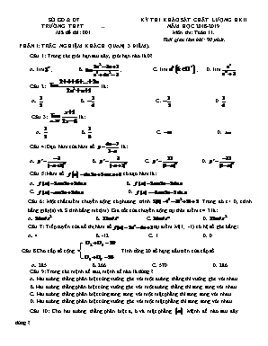 Đề thi khảo sát chất lượng học kỳ II môn Toán Lớp 11 - Mã đề 001 - Năm học 2018-2019