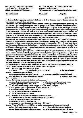 Đề thi khảo sát Tốt nghiệp THPT Quốc gia môn Tiếng Anh năm 2020 - Mã đề 010 - Trường THPT Tùng Thiện