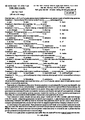Đề thi thử Tốt nghiệp THPT môn Tiếng Anh năm 2020 - Mã đề 808 - Sở giáo dục và đào tạo Hậu Giang