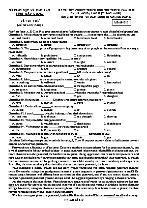 Đề thi thử Tốt nghiệp THPT môn Tiếng Anh năm 2020 - Mã đề 810 - Sở giáo dục và đào tạo Hậu Giang