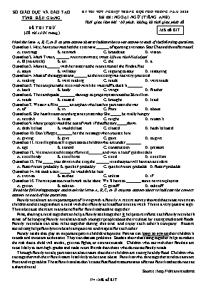 Đề thi thử Tốt nghiệp THPT môn Tiếng Anh năm 2020 - Mã đề 817 - Sở giáo dục và đào tạo Hậu Giang