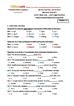 Đề thi thử vào Lớp 10 THPT môn Tiếng Anh lần 2 - Mã đề 132 - Năm học 2016-2017 - Trường THCS Kim Ngọc