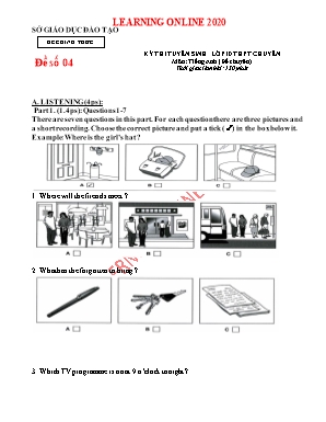 Đề thi tuyển sinh Lớp 10 THPT chuyên môn Tiếng Anh (Đề chuyên) - Đề số 04