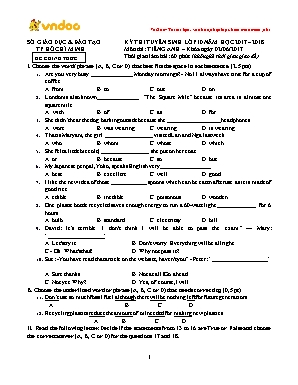 Đề thi tuyển sinh Lớp 10 THPT môn Tiếng Anh - Năm học 2017-2018 - Sở giáo dục và đào tạo thành phố Hồ Chí Minh