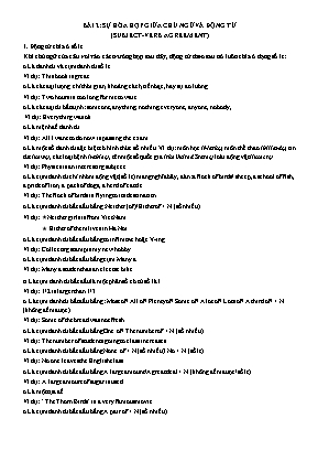 Luyện thi vào Lớp 10 môn Tiếng Anh - Bài 2: Sự hòa hợp giữa chủ ngữ và động từ (Subject - Verb agreement)