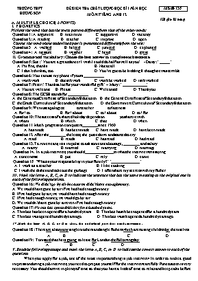 2 Đề kiểm tra chất lượng học kỳ I môn Tiếng Anh Lớp 12 - Trường THPT Hương Sơn