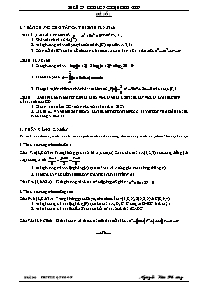 20 Đề ôn thi Tốt nghiệp THPT môn Toán năm 2010 - Nguyễn Văn Phương