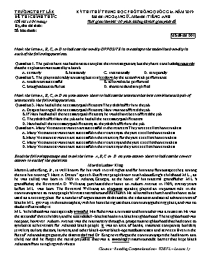 3 Đề thi thử THPT Quốc gia môn Tiếng Anh năm 2019 - Trường THPT Lăk (Có đáp án)