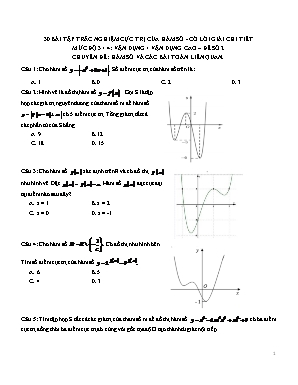 30 Bài tập trắc nghiệm Cực trị của hàm số (Có lời giải chi tiết)