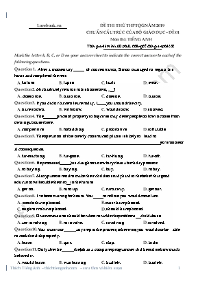 34 Đề thi thử THPT Quốc gia môn Tiếng Anh năm 2019