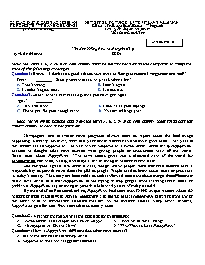 8 Đề thi thử Tốt nghiệp THPT môn Tiếng Anh lần 2 năm 2020 - Trường THPT Thanh Chương 1 (Có đáp án)