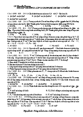 Bài tập Chương I môn Hóa học Lớp 10 - Nguyễn Phương