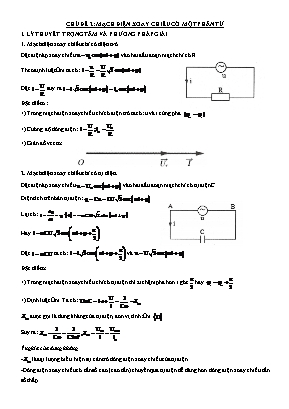 Bài tập luyện thi THPT môn Vật lý - Chủ đề 2: Mạch điện xoay chiều có một phần tử - Đặng Việt Hùng