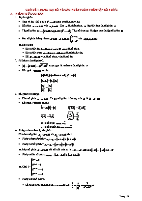 Bài tập luyện thi THPT Quốc gia môn Toán - Chủ đề 1: Dạng đại số và các phép toán trên tập số phức