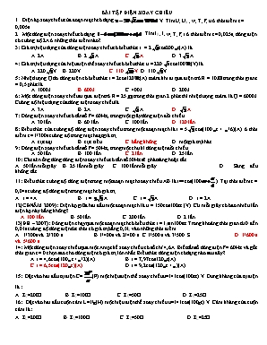 Bài tập luyện thi THPT Quốc gia môn Vật lý: Điện xoay chiều