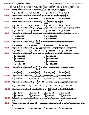 Bài tập trắc nghiệm Chương I môn Giải tích Lớp 12 - Hoàng Thị Huyền Trang
