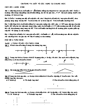 Bài tập Vật lý Lớp 11 - Chương VII: Mắt và các dụng cụ quang học