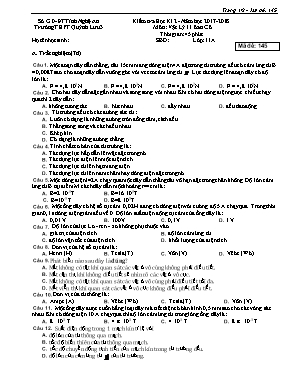 Bộ đề kiểm tra học kỳ II môn Vật lý Lớp 11 (Ban cơ bản) - Trường THPT Quỳnh Lưu 3
