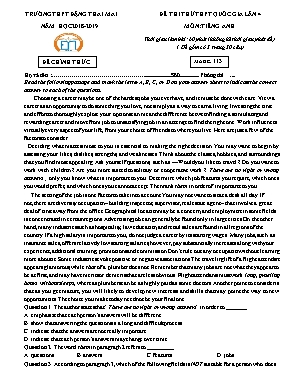 Bộ đề thi thử THPT Quốc gia môn Tiếng Anh lần 4 - Mã đề 113 - Năm học 2018-2019 - Trường THPT Đặng Thai Mai