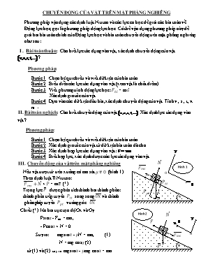 Chuyên đề bài tập Vật lý Lớp 10: Chuyển động của vật trên mặt phẳng nghiêng