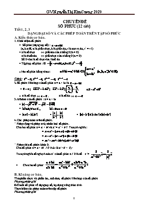 Chuyên đề luyện thi THPT Quốc gia môn Toán: Số phức - Nguyễn Thị Kim Cương