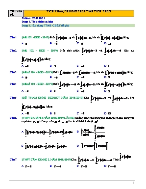 Chuyên đề luyện thi THPT Quốc gia môn Toán - Tích phân, phương pháp tính tích phân