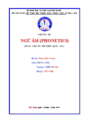 Chuyên đề: Ngữ âm (Phonetics) - Phạm Đức Cường