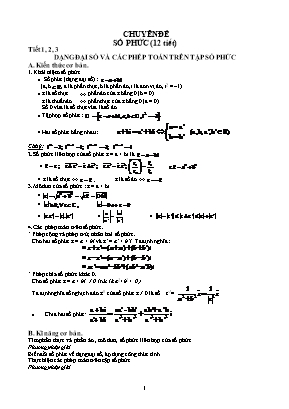 Chuyên đề ôn thi THPT Quốc gia môn Toán - Số phức