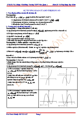 Chuyên đề ôn thi THPT Quốc gia môn Toán: Sự tương giao của đồ thị hàm số - Đặng Việt Đông